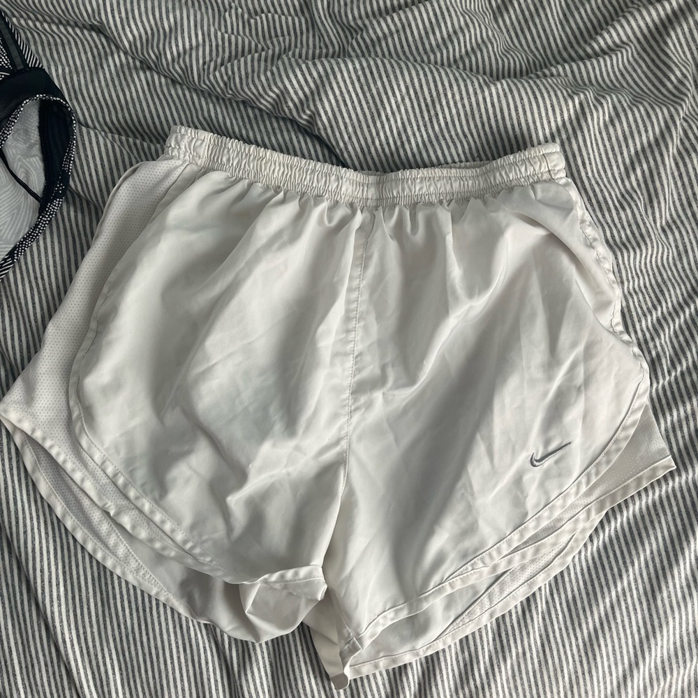 Nike white running shorts